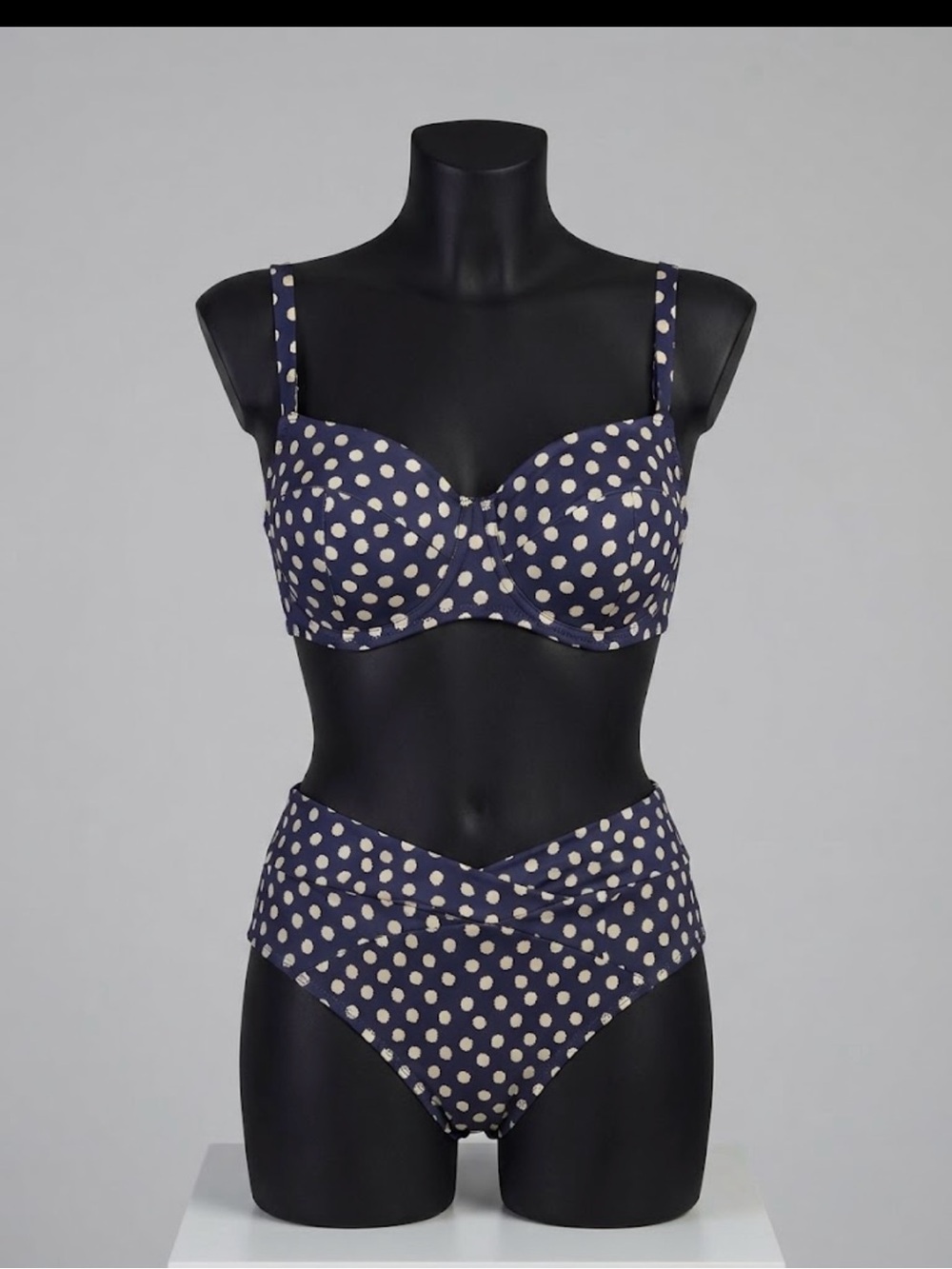 aerie Navy Polka Dot Underwire Bikini Set